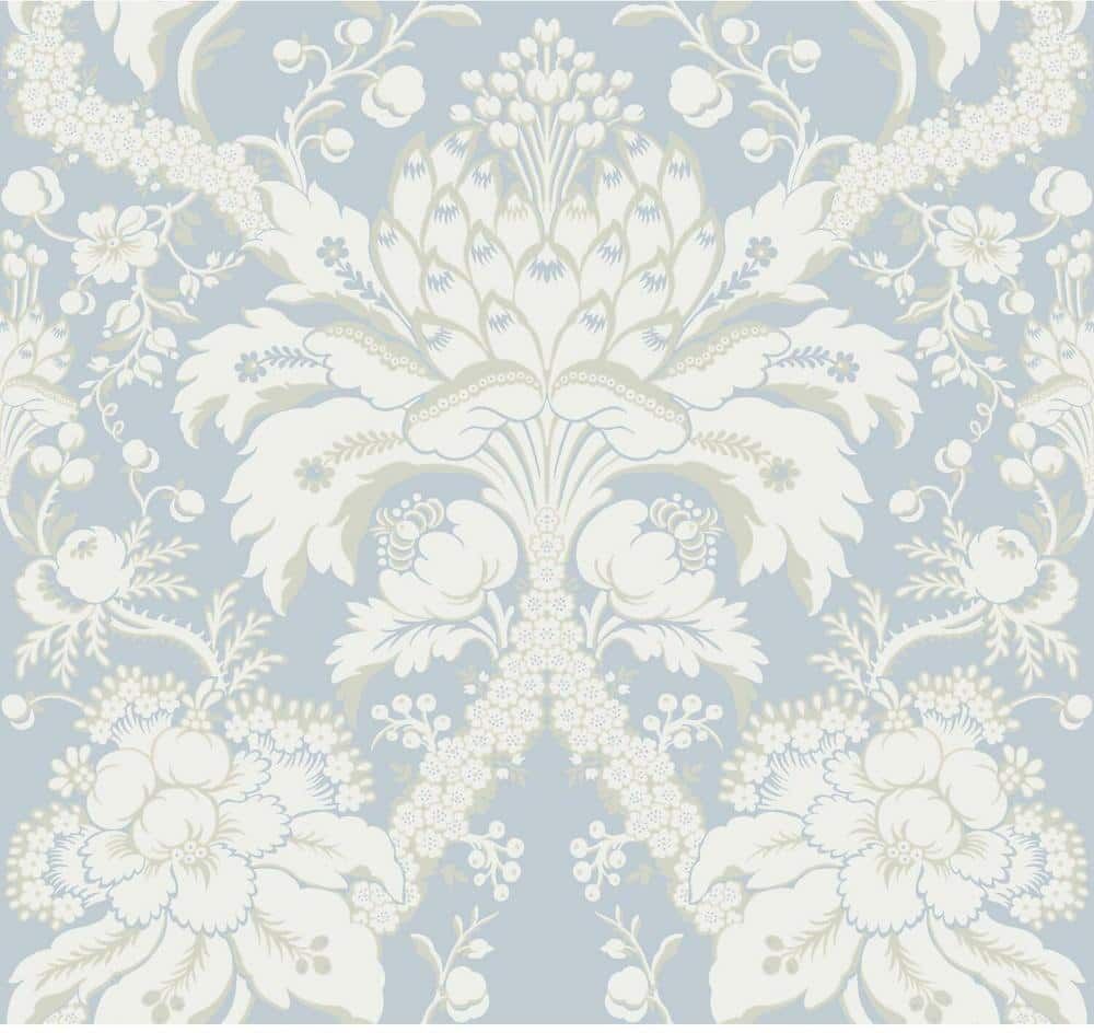 York Wallcoverings 60.75 sq ft Blue French Artichoke Dam Pre-Pasted Wallpaper