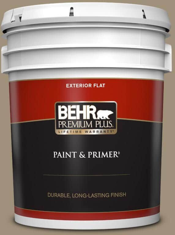 BEHR PREMIUM PLUS 5 gal. #750D-5 Desert Shadows Flat Exterior Paint & Primer