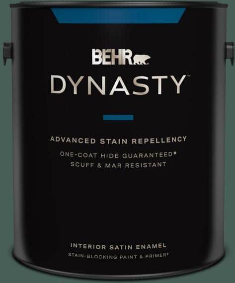 BEHR DYNASTY 1 gal. #M440-7 Rainforest One-Coat Hide Satin Enamel Interior Stain-Blocking Paint & Primer