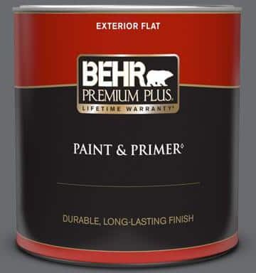 BEHR PREMIUM PLUS 1 qt. Home Decorators Collection #HDC-CL-04G Liberty Bell Gray Flat Exterior Paint & Primer