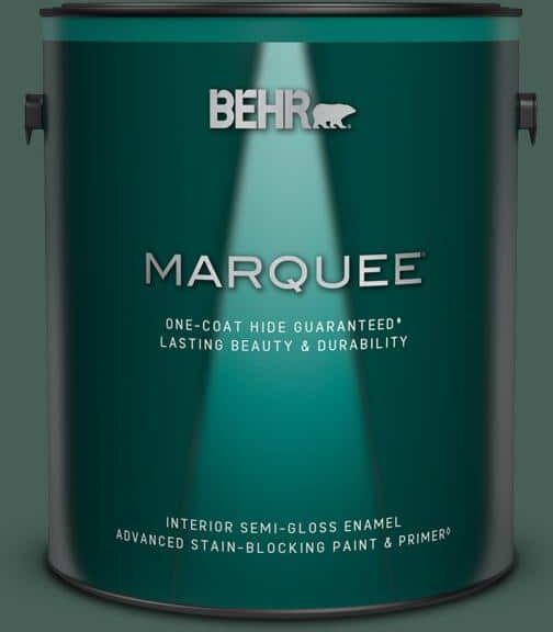 BEHR MARQUEE 1 gal. #M440-7 Rainforest One-Coat Hide Semi-Gloss Enamel Interior Paint & Primer