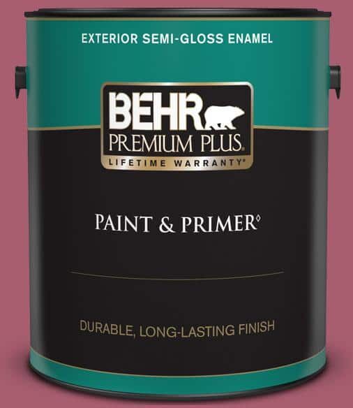 BEHR PREMIUM PLUS 1 gal. #MQ1-07 Shine Baby Shine Semi-Gloss Enamel Exterior Paint & Primer