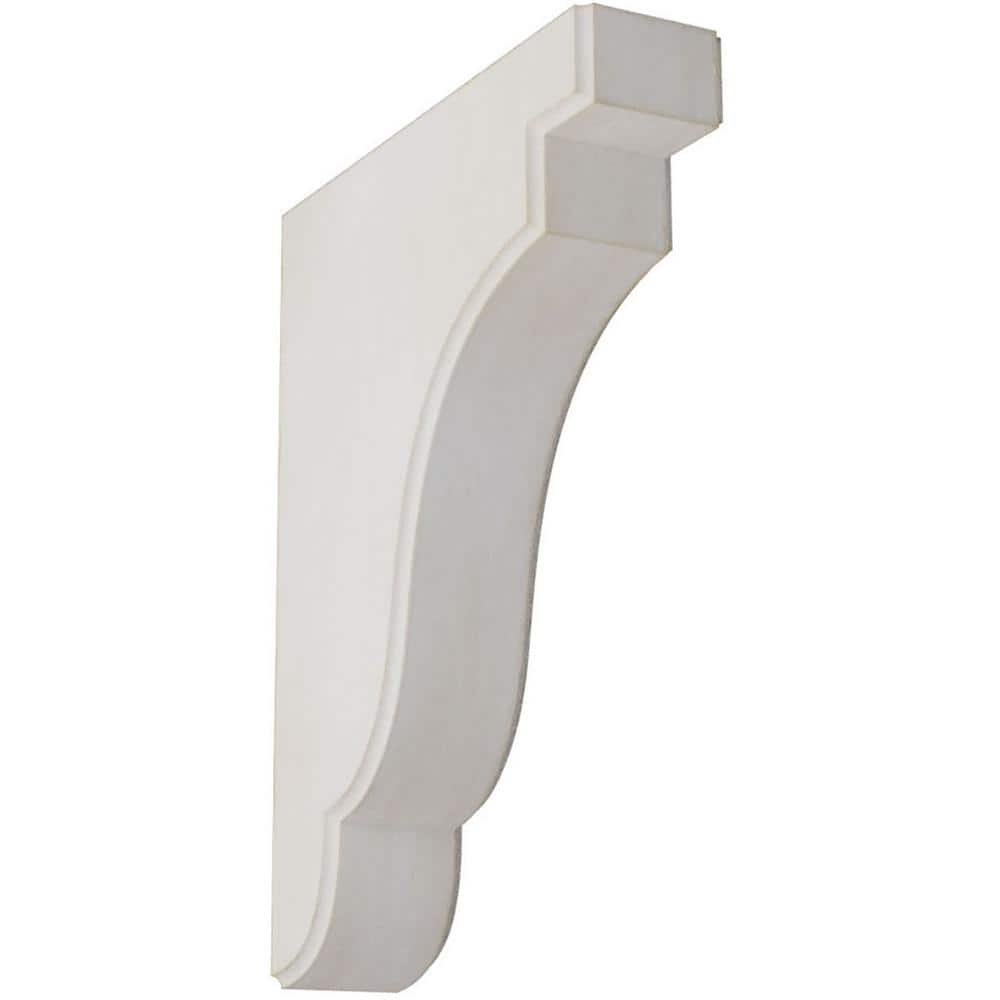 Ekena Millwork 1-3/4 in. x 9-1/2 in. x 7-1/4 in. Chalk Dust White Bedford Wood Vintage Decor Bracket