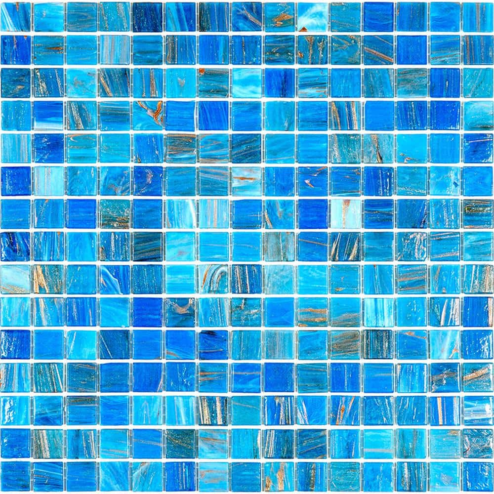 Apollo Tile Celestial Glossy Blue 12 in. x 12 in. Glass Mosaic Wall and Floor Tile (20 sq. ft./case) (20-pack)