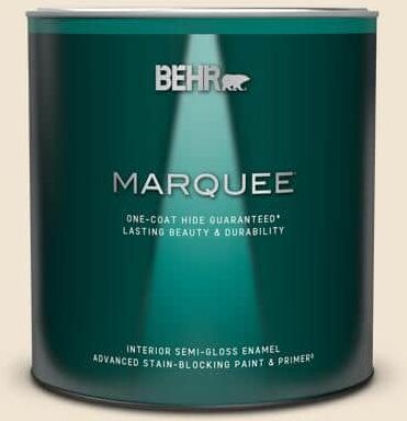 BEHR MARQUEE 1 qt. #N290-1 Original White Semi-Gloss Enamel Interior Paint & Primer