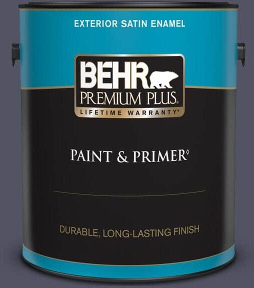 BEHR PREMIUM PLUS 1 gal. #630F-7 Black Orchid Satin Enamel Exterior Paint & Primer