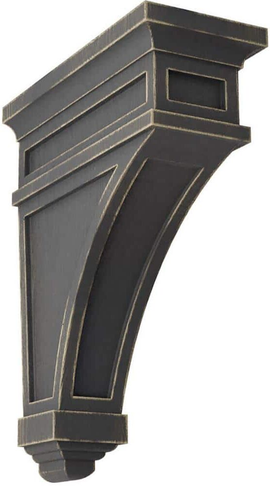 Ekena Millwork 4-1/2 in. x 13-3/4 in. x 10 in. Black Arlington Wood Vintage Decor Corbel