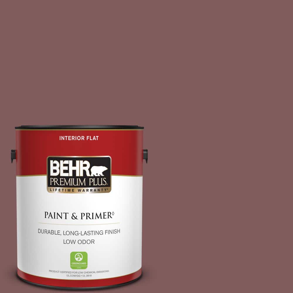 BEHR PREMIUM PLUS 1 gal. #140F-6 Book Binder Flat Low Odor Interior Paint & Primer