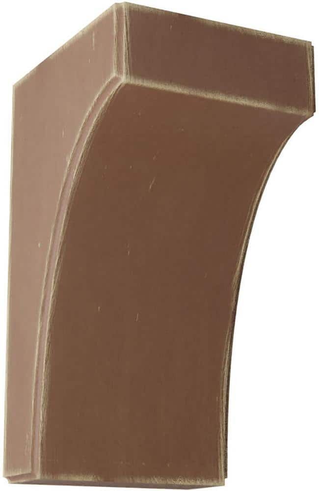 Ekena Millwork 5-1/4 in. x 10 in. x 6 in. Weathered Brown Clarksville Wood Vintage Decor Bracket