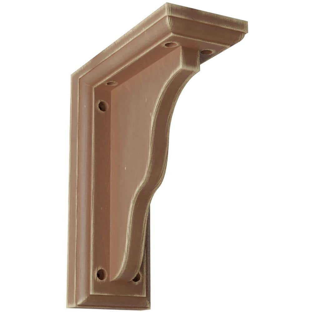 Ekena Millwork 3-1/2 in. x 9 in. x 7 in. Weathered Brown Hamilton Traditional Wood Vintage Decor Bracket