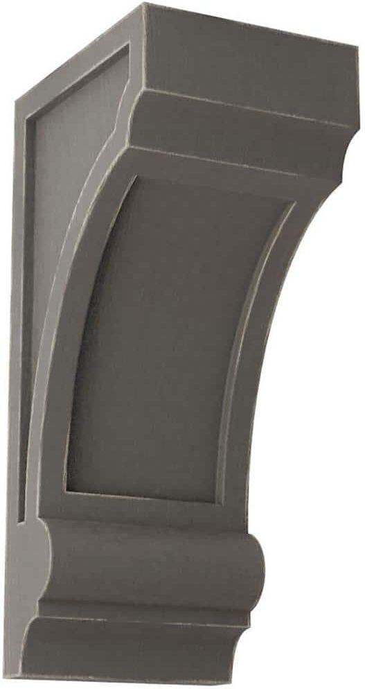 Ekena Millwork 4-3/4 in. x 12 in. x 6 in. Reclaimed Grey Diane Recessed Wood Vintage Decor Corbel