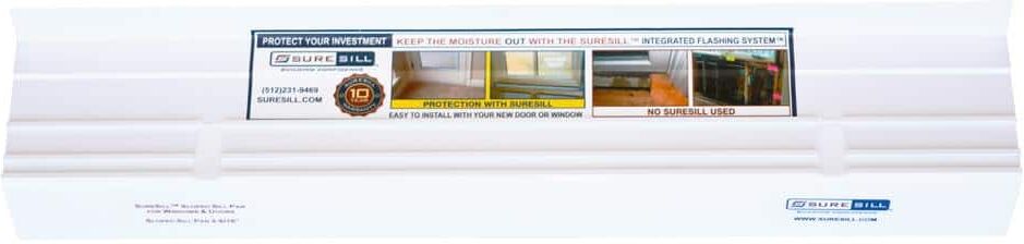 SureSill 3-1/4 in.x80 in. Channel Plate for Sloped Sill Pan for Vinyl Sliding Doors and Window Installation Flashing (Case of 10)