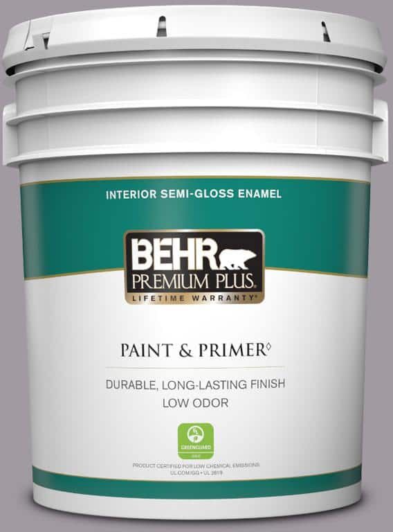 BEHR PREMIUM PLUS 5 gal. #N570-3 Art Nouveau Glass Semi-Gloss Enamel Low Odor Interior Paint & Primer