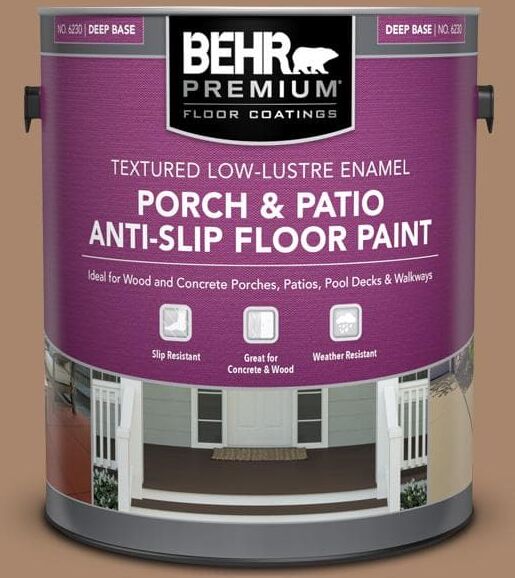 BEHR PREMIUM 1 gal. #ECC-59-1 Antique Chest Textured Low-Lustre Enamel Interior/Exterior Porch and Patio Anti-Slip Floor Paint