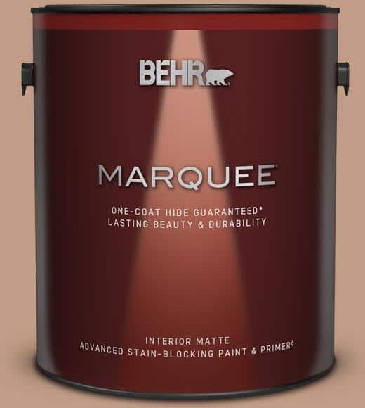 BEHR MARQUEE 1 gal. #S200-4 Chestnut Bisque One-Coat Hide Matte Interior Paint & Primer