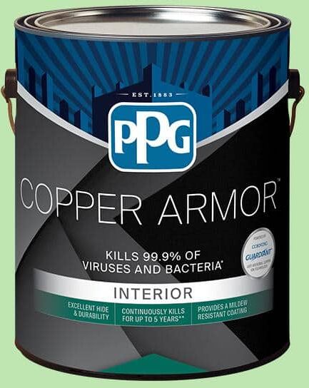 COPPER ARMOR 1 gal. PPG1224-5 Almost Aloe Eggshell Antiviral and Antibacterial Interior Paint with Primer