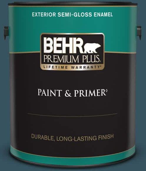 BEHR PREMIUM PLUS 1 gal. #MQ5-24 Opera Glasses Semi-Gloss Enamel Exterior Paint & Primer