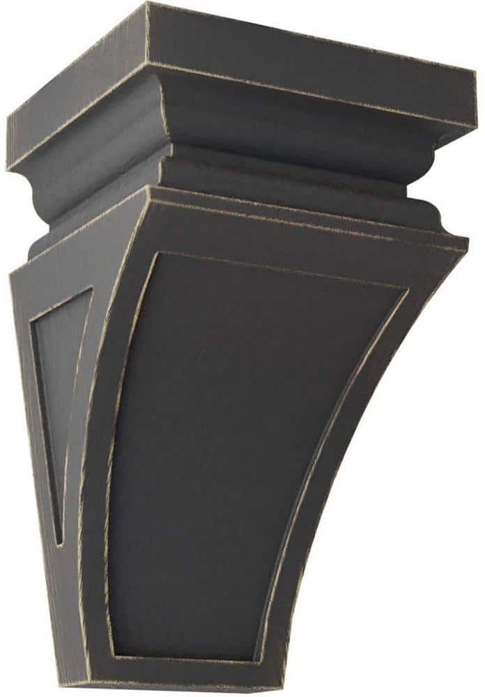 Ekena Millwork 5 in. x 10 in. x 5-3/4 in. Black Medium Nevio Wood Vintage Decor Corbel