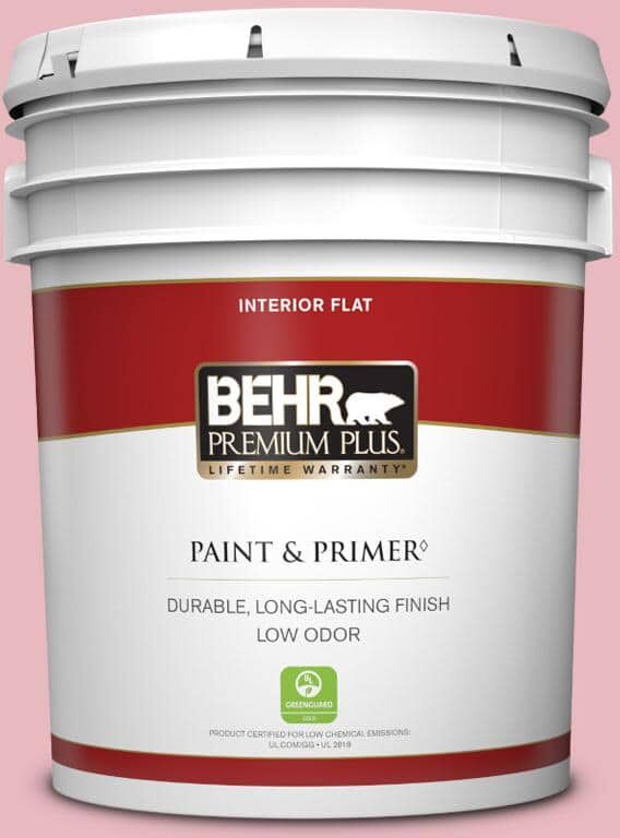 BEHR PREMIUM PLUS 5 gal. #M150-2 Peppermint Stick Flat Low Odor Interior Paint & Primer