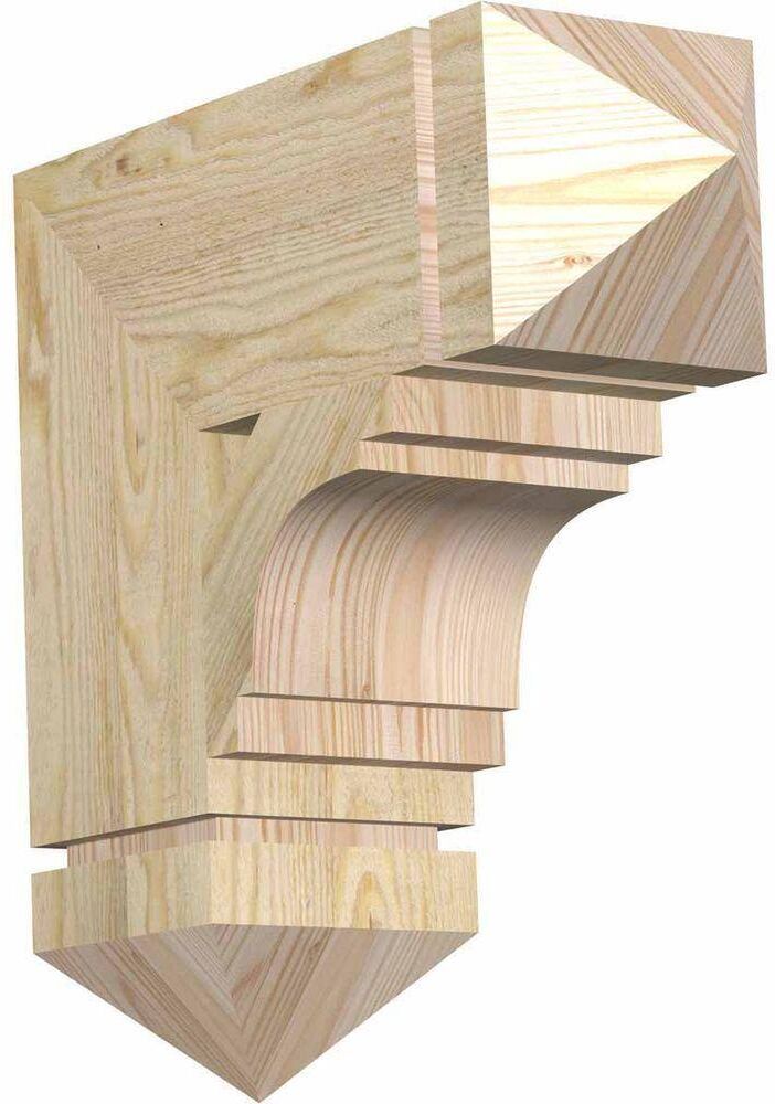 Ekena Millwork 6 in. x 18 in. x 18 in. Douglas Fir Merced Arts and Crafts Rough Sawn Bracket