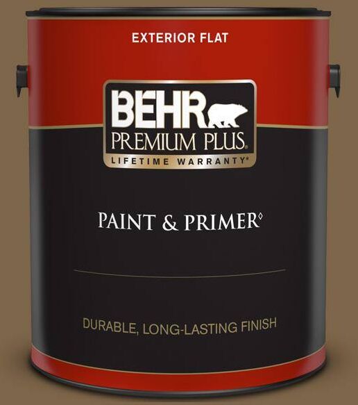 BEHR PREMIUM PLUS 1 gal. #PPU4-19 Arts and Crafts Flat Exterior Paint & Primer