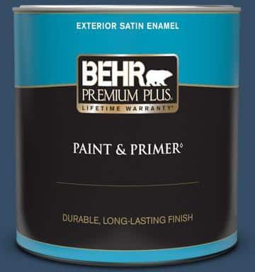 BEHR PREMIUM PLUS 1 qt. Home Decorators Collection #HDC-FL14-12 Rain Boots Satin Enamel Exterior Paint & Primer