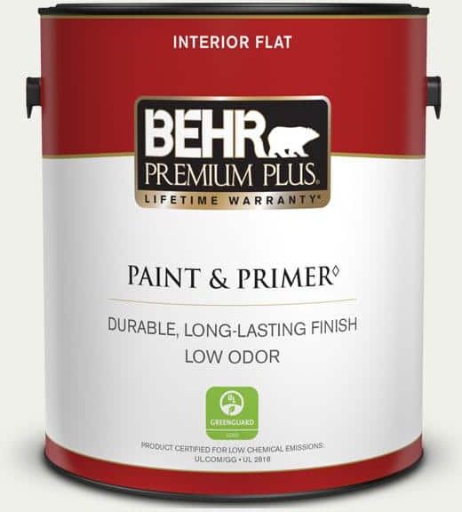 BEHR PREMIUM PLUS 1 gal. #780E-1 Billowy Down Flat Low Odor Interior Paint & Primer