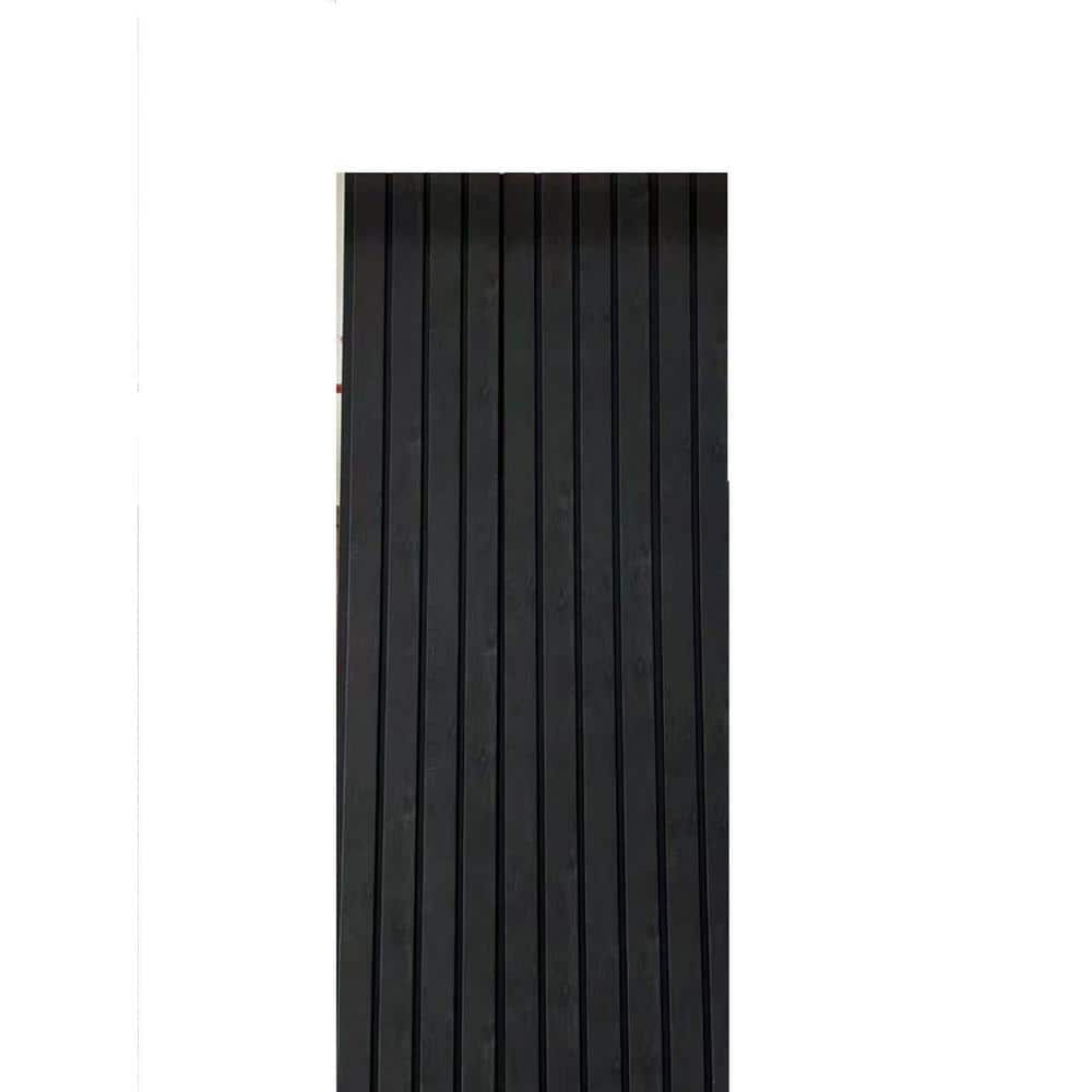 Ejoy 94.5 in. x 4.8 in. x 0.5 in. Acoustic Vinyl Wall Cladding Siding Board in Charcoal Grey Color (Set of 6-Piece)