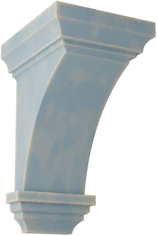 Ekena Millwork 6 in. x 12 in. x 6-3/4 in. Driftwood Blue Large Jefferson Wood Vintage Decor Corbel