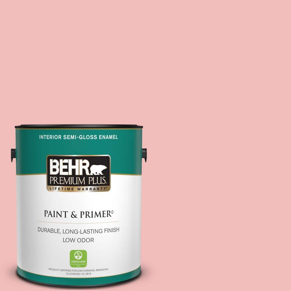 BEHR PREMIUM PLUS 1 gal. #CE-01 Alpenglow Semi-Gloss Enamel Low Odor Interior Paint & Primer