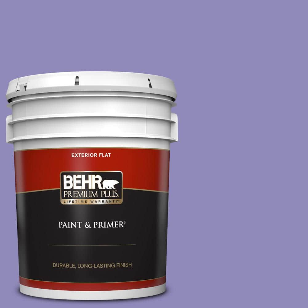 BEHR PREMIUM PLUS 5 gal. #630B-6 Butterfly Garden Flat Exterior Paint & Primer