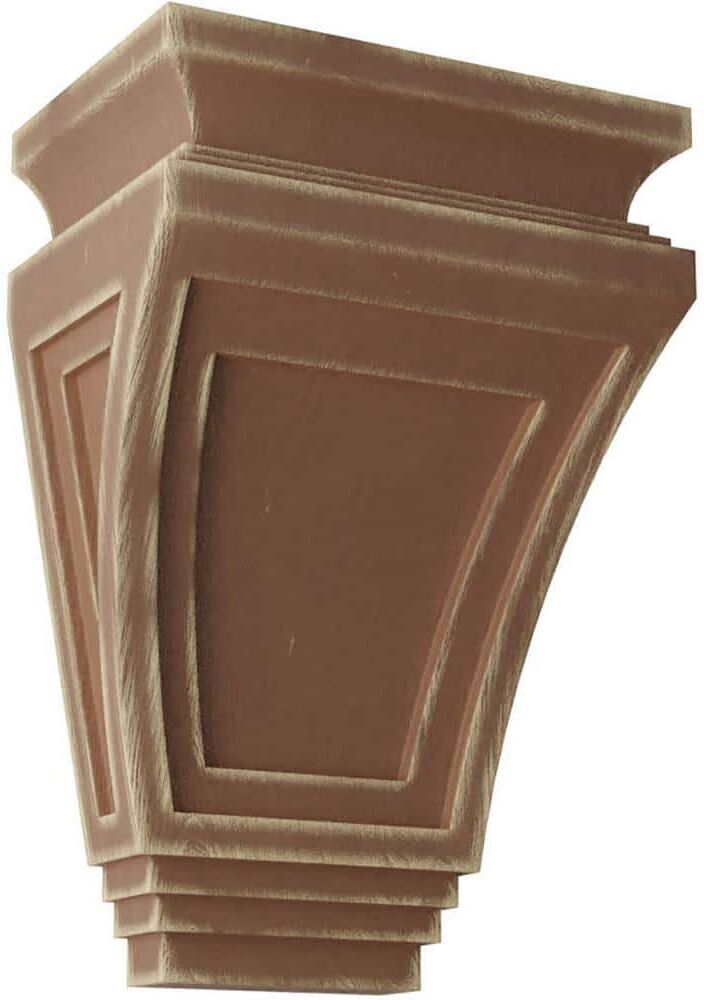 Ekena Millwork 6 in. x 9 in. x 4 in. Weathered Brown Arts and Crafts Wood Vintage Decor Corbel