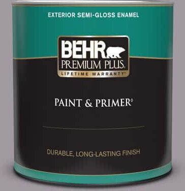 BEHR PREMIUM PLUS 1 qt. #N570-3 Art Nouveau Glass Semi-Gloss Enamel Exterior Paint & Primer