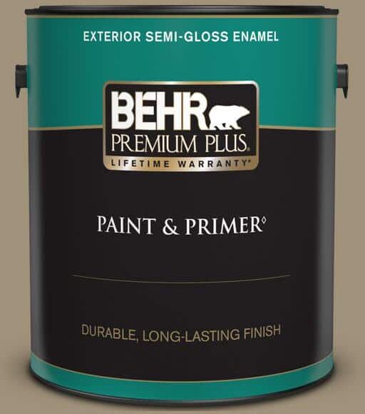 BEHR PREMIUM PLUS 1 gal. #750D-5 Desert Shadows Semi-Gloss Enamel Exterior Paint & Primer