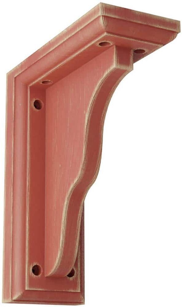 Ekena Millwork 3-1/2 in. x 9 in. x 7 in. Salvage Red Hamilton Traditional Wood Vintage Decor Bracket