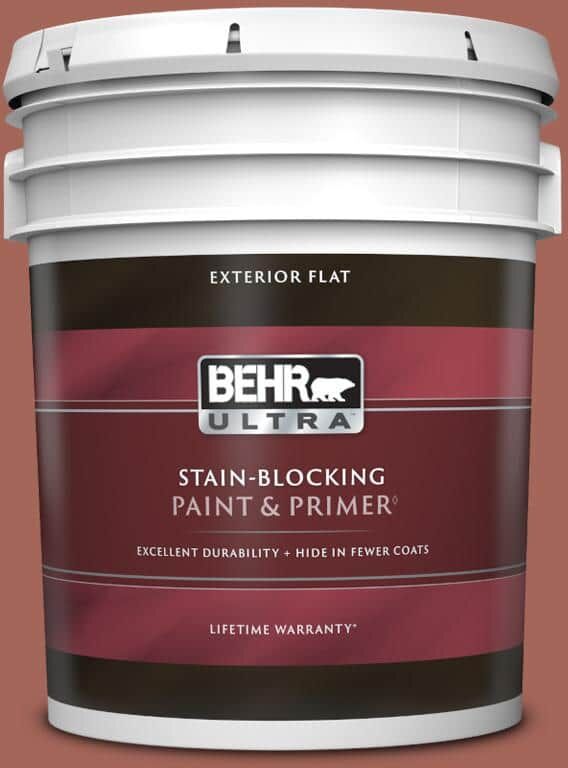 BEHR ULTRA 5 gal. Home Decorators Collection #HDC-CL-08 Sun Baked Earth Flat Exterior Paint & Primer