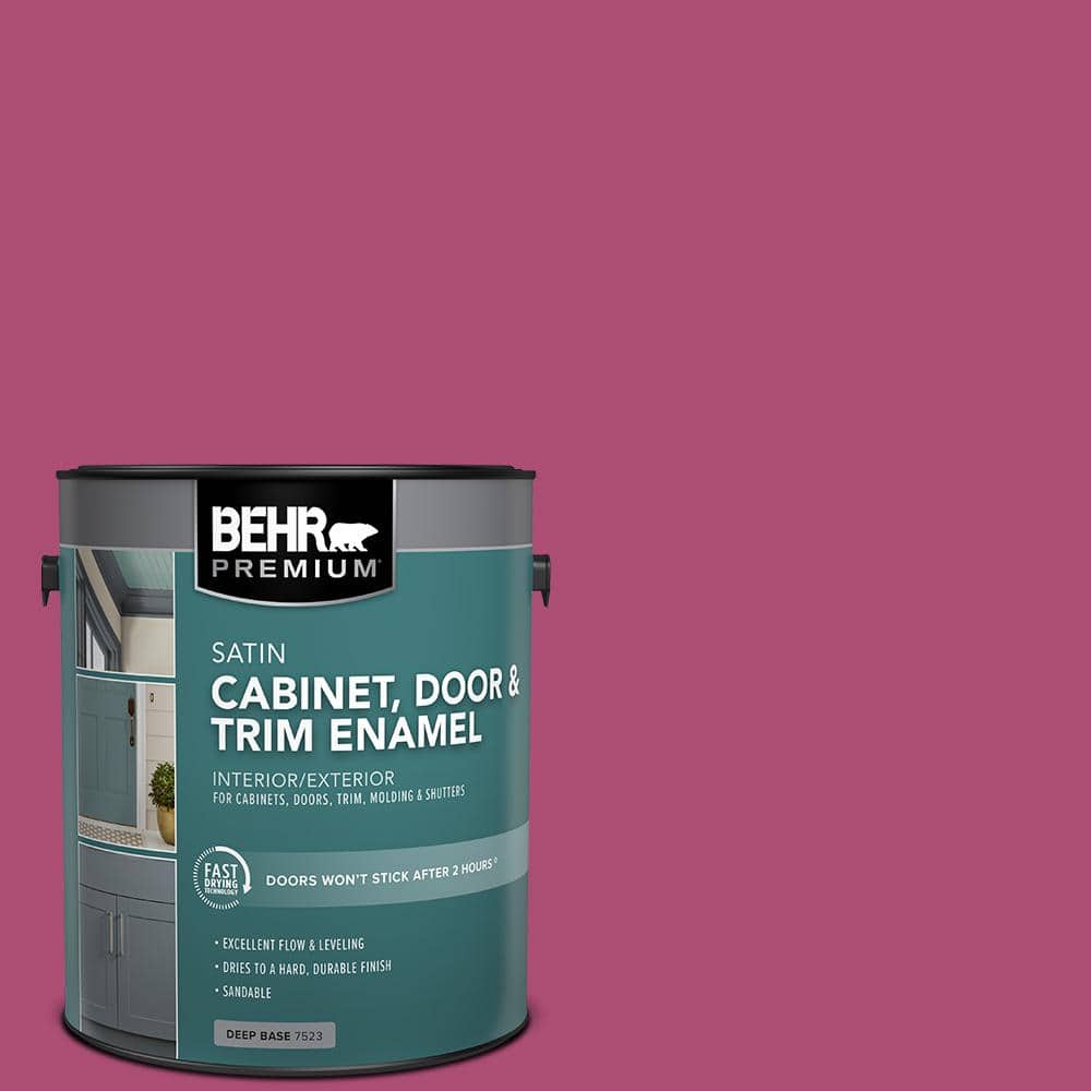BEHR PREMIUM 1 gal. #100B-7 Hot Pink Satin Enamel Interior/Exterior Cabinet, Door & Trim Paint