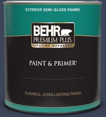 BEHR PREMIUM PLUS 1 qt. #600F-7 Soulful Music Semi-Gloss Enamel Exterior Paint & Primer