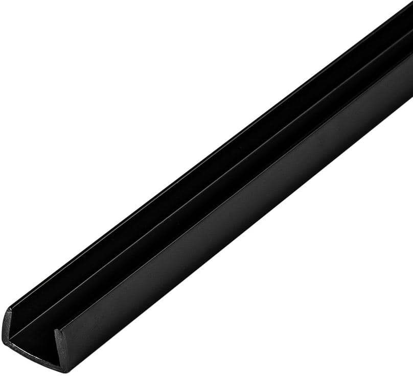 Outwater 1/4 in. D x 3/8 in. W x 36 in. L Black Rigid PVC Plastic U-Channel Moulding Fits 3/8 in. Board, (4-Pack)