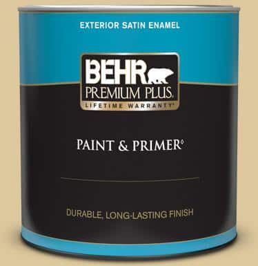 BEHR PREMIUM PLUS 1 qt. #360E-3 Winter Garden Satin Enamel Exterior Paint & Primer