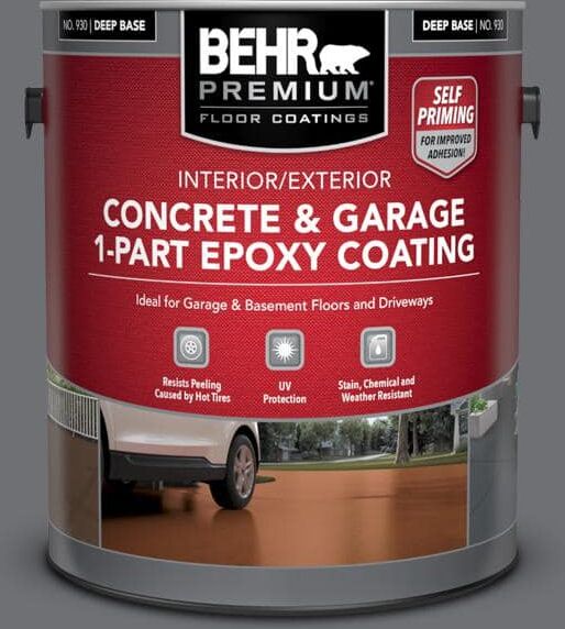 BEHR PREMIUM 1 gal. #PPU18-03 Antique Tin Self-Priming 1-Part Epoxy Satin Interior/Exterior Concrete and Garage Floor Paint