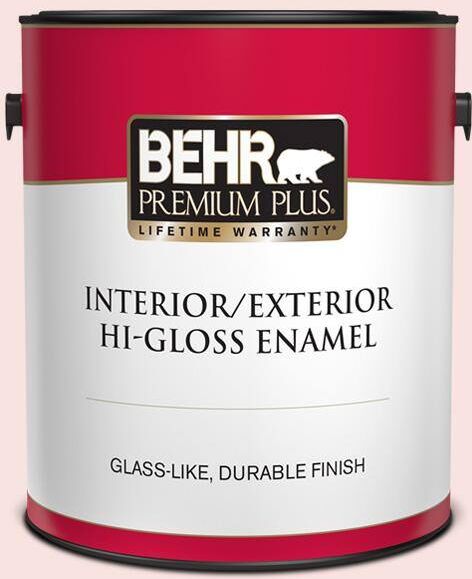 BEHR PREMIUM PLUS 1 gal. #RD-W02 Candy Floss Hi-Gloss Enamel Interior/Exterior Paint