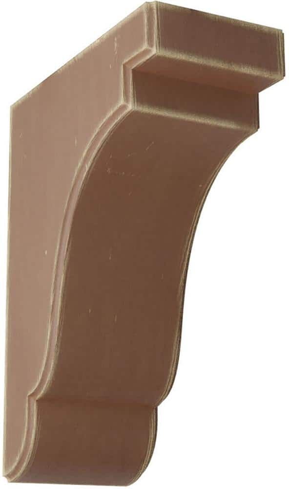 Ekena Millwork 3-1/2 in. x 9-1/2 in. x 7-1/4 in. Weathered Brown Bedford Wood Vintage Decor Bracket