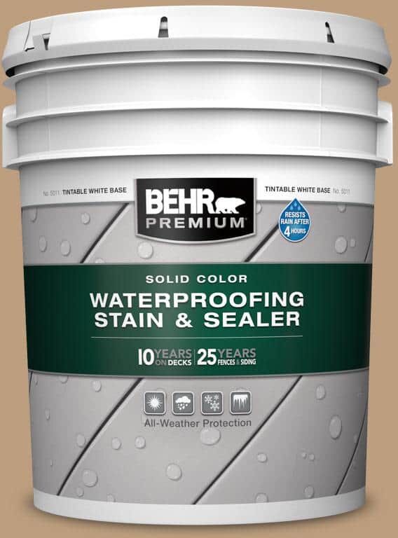 BEHR PREMIUM 5 gal. #N270-4 Oxford Street Solid Color Waterproofing Exterior Wood Stain and Sealer