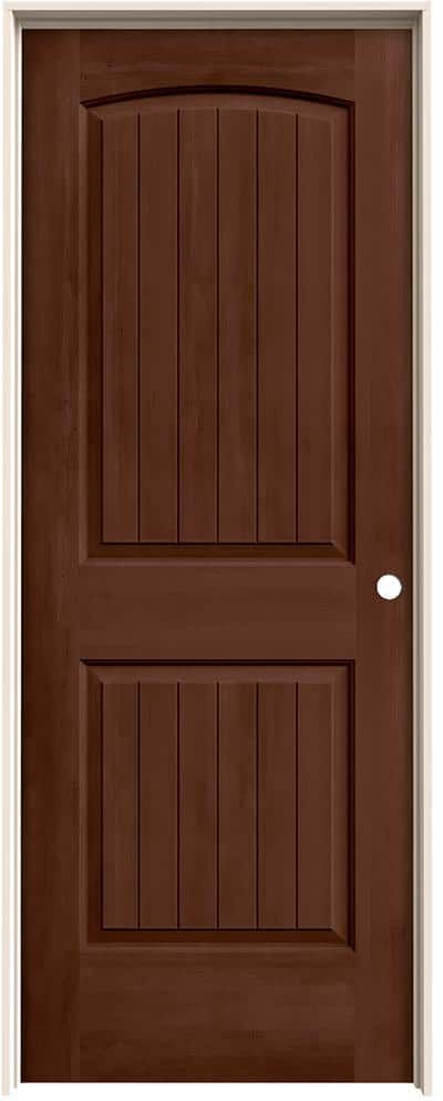 JELD-WEN 28 in. x 80 in. Santa Fe Milk Chocolate Stain Left-Hand Molded Composite Single Prehung Interior Door