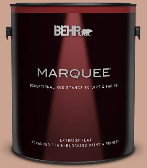 BEHR MARQUEE 1 gal. #220F-4 Sombrero Tan Flat Exterior Paint & Primer