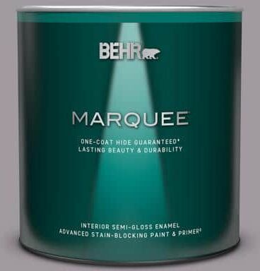 BEHR MARQUEE 1 qt. #N570-3 Art Nouveau Glass One-Coat Hide Semi-Gloss Enamel Interior Paint & Primer