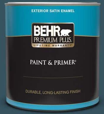 BEHR PREMIUM PLUS 1 qt. #MQ5-24 Opera Glasses Satin Enamel Exterior Paint & Primer