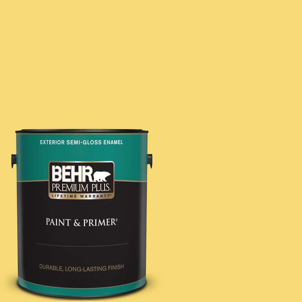 BEHR PREMIUM PLUS 1 gal. #P310-5 Solar Energy Semi-Gloss Enamel Exterior Paint & Primer