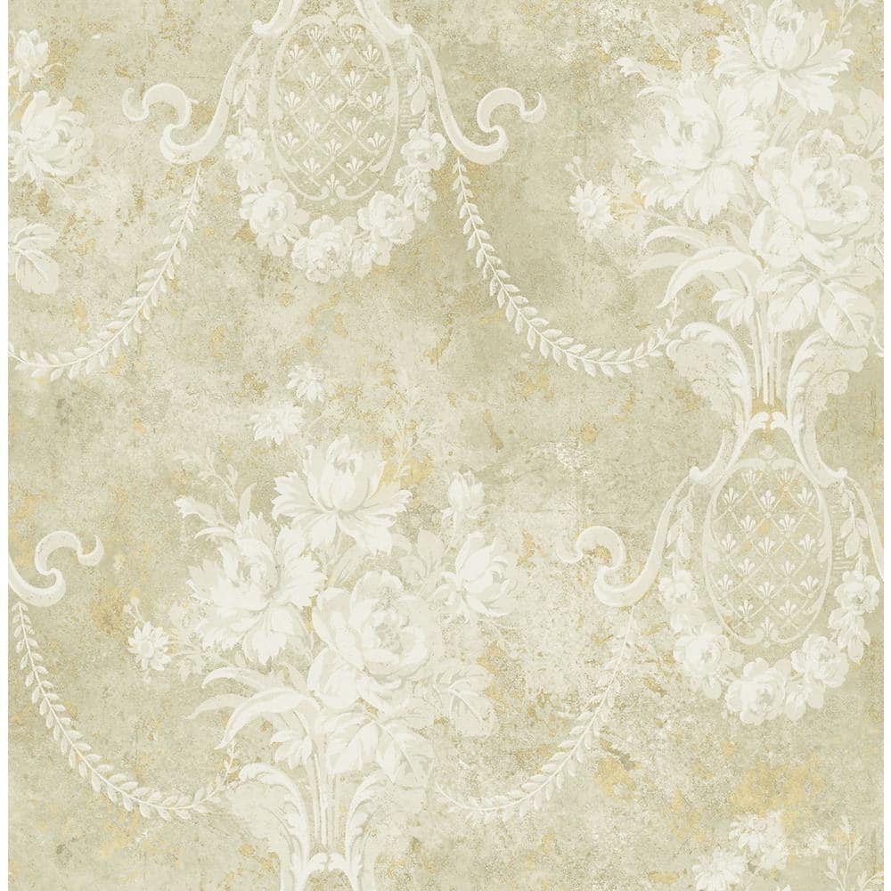 CASA MIA Cameo Spatula Beige and Ivory Paper Non Pasted Strippable Wallpaper Roll (Cover 56.05 sq. ft.)